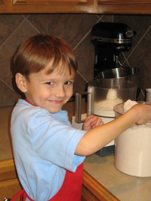 kid in kitchen