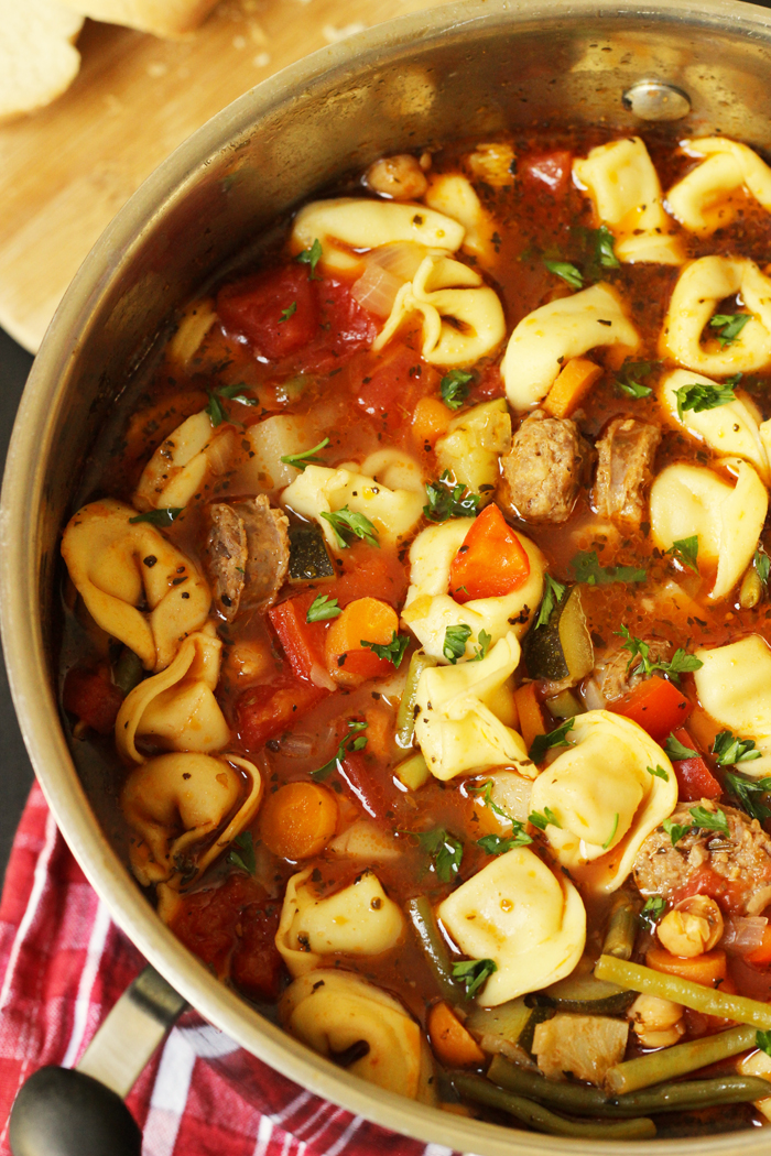 Minestrone Soup with Sausage and Tortellini | Life as Mom