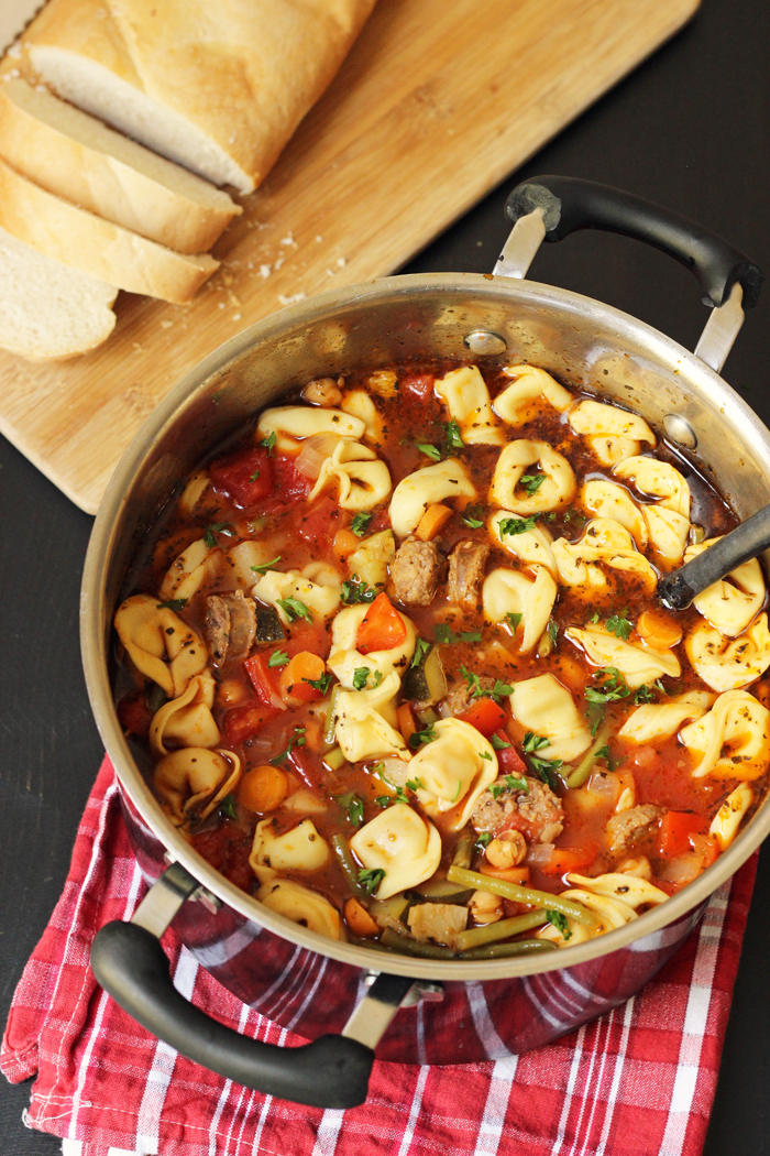 Minestrone Soup with Sausage and Tortellini - Good Cheap Eats