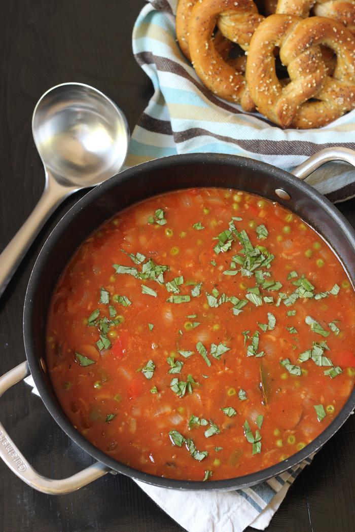 A pot with thursday night soup