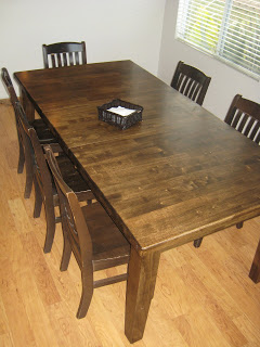 A wood dining room table