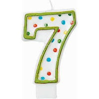 Number 7 candle.