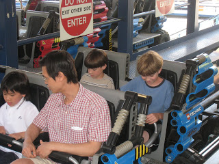 Kids on ride at Legoland.