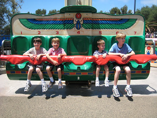 Kids on ride at Legoland.