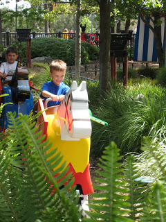 Kids on ride at Legoland.