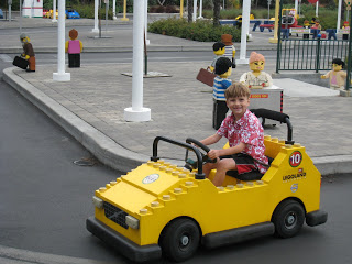 Kids on ride at Legoland.