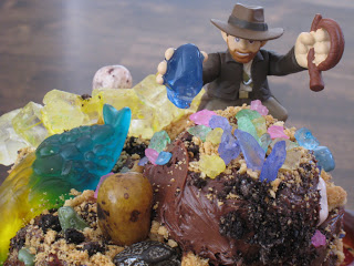 Close-up of Indiana Jones cake.