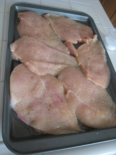 A tray of chicken cutlets