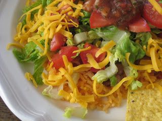 Close-up of Mexican food plate.