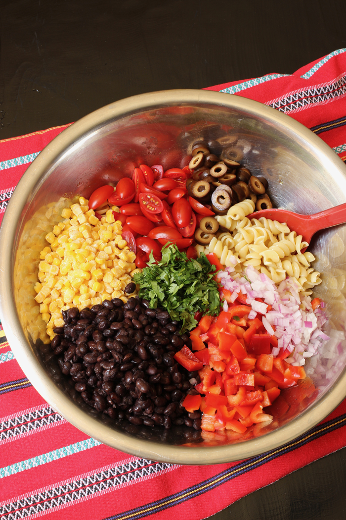 ingredients for southwest pasta salad