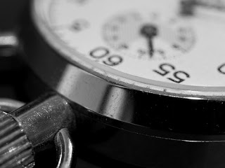 A close up of a stop watch.