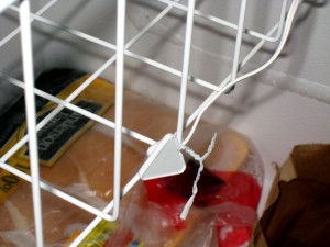 A close up of freezer alarm