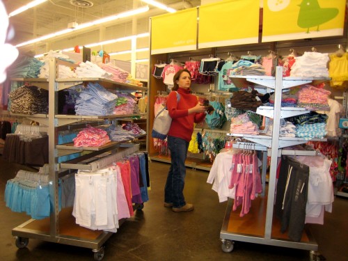 Mom shopping in Old Navy.