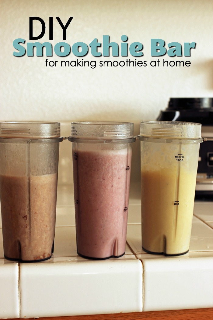 diy smoothie bar cups in a row