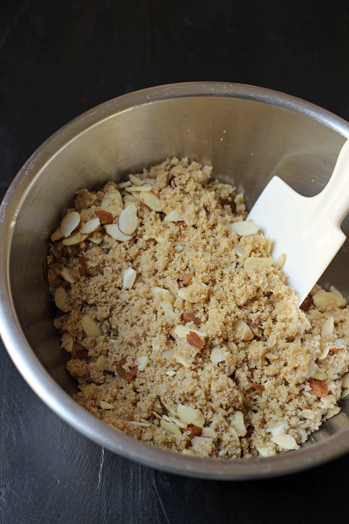 bowl of streusel topping