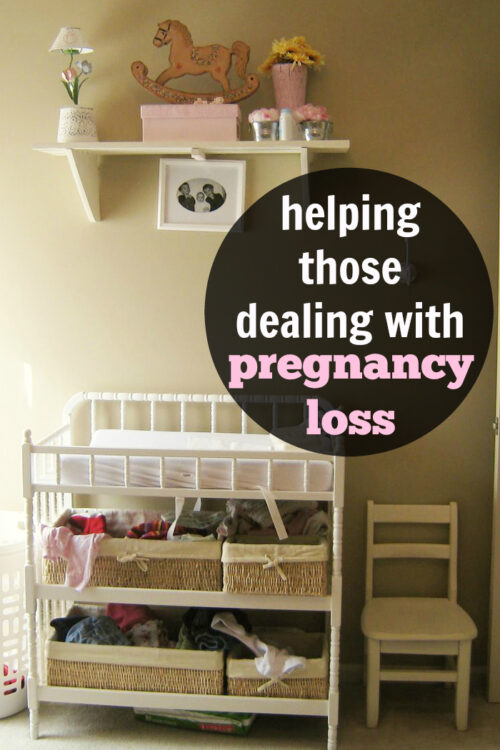 Baby's room with text overlay, Helping Those Dealing with Pregnancy Loss.