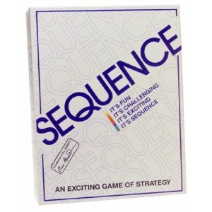 Sequence board game cover on white background.