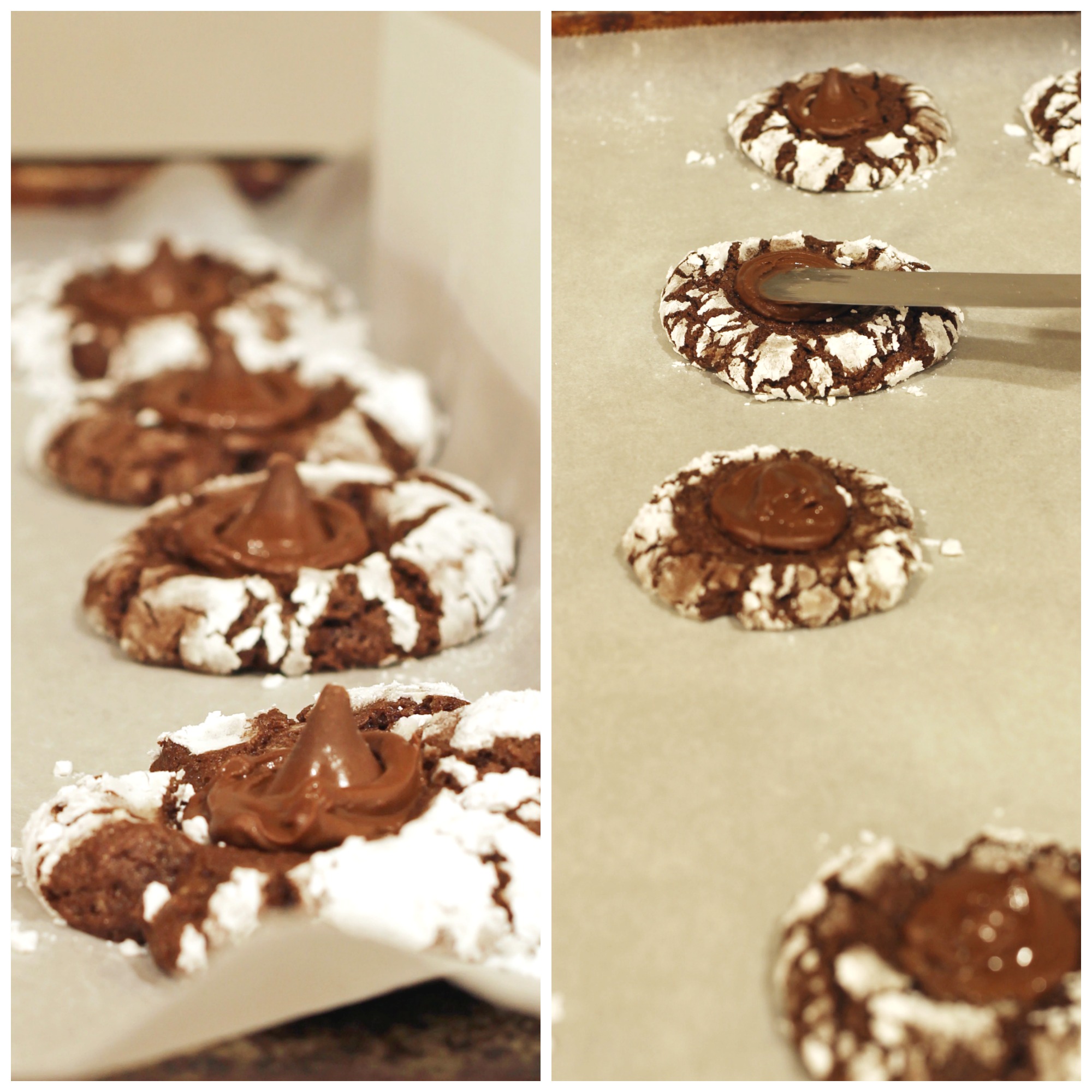 Chocolate Crinkle Cookies with Chocolate Kisses
