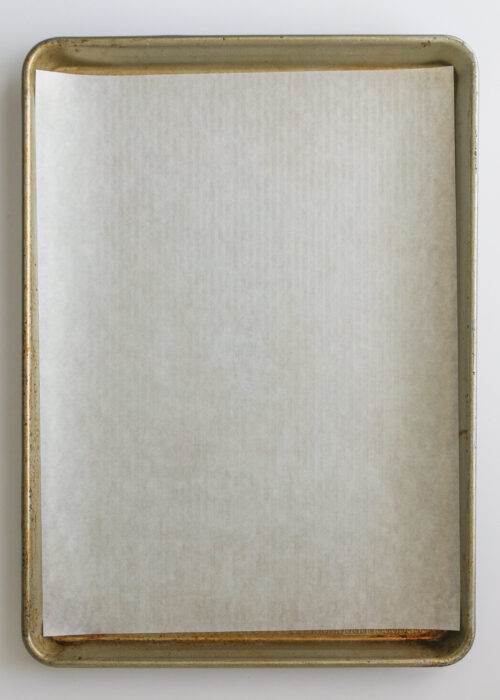 parchment lined sheet pan.