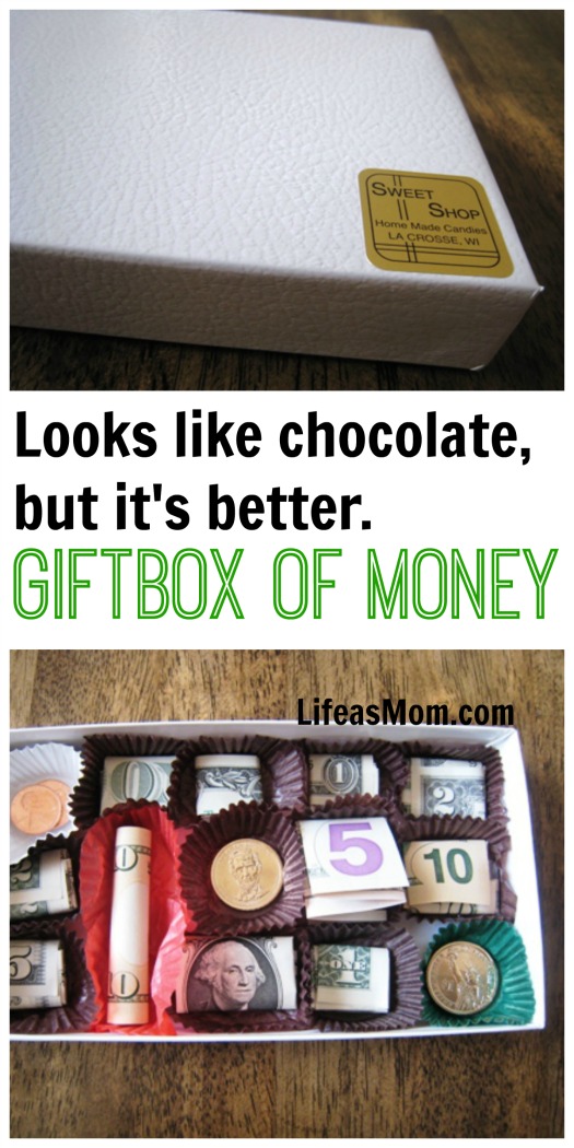 Chocolate Box of Money | Life as Mom - Make this easy gift for a fun and creative way to give money.