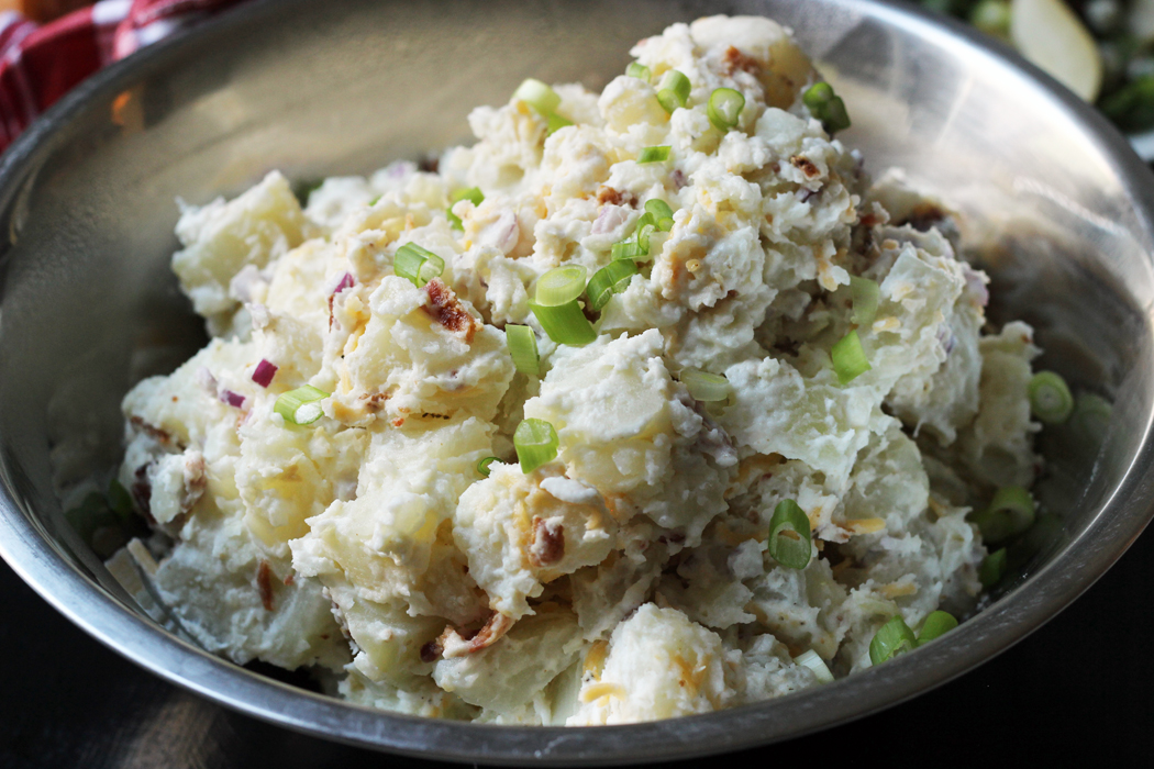 bowl of loaded potato salad