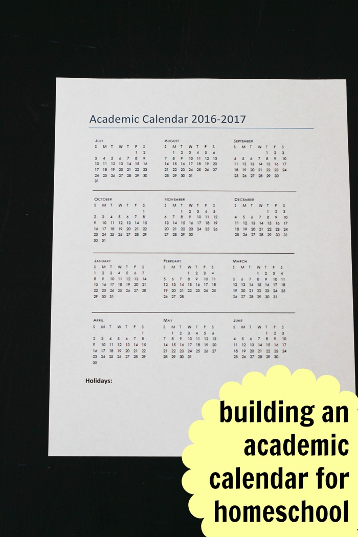 Building Your Academic Calendar for Homeschooling | Life as Mom