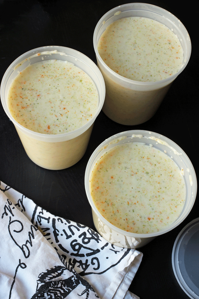 soup in freezer containers