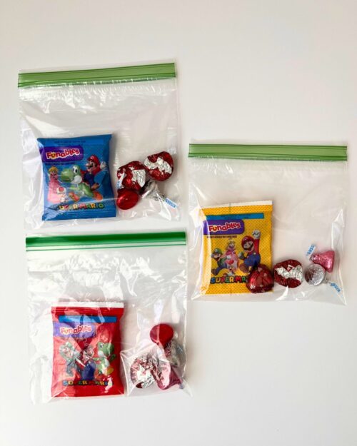 candy placed in treat bags.