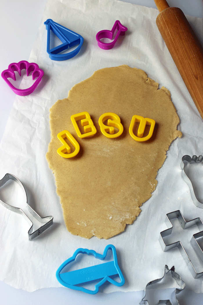 dough with cookie cutters