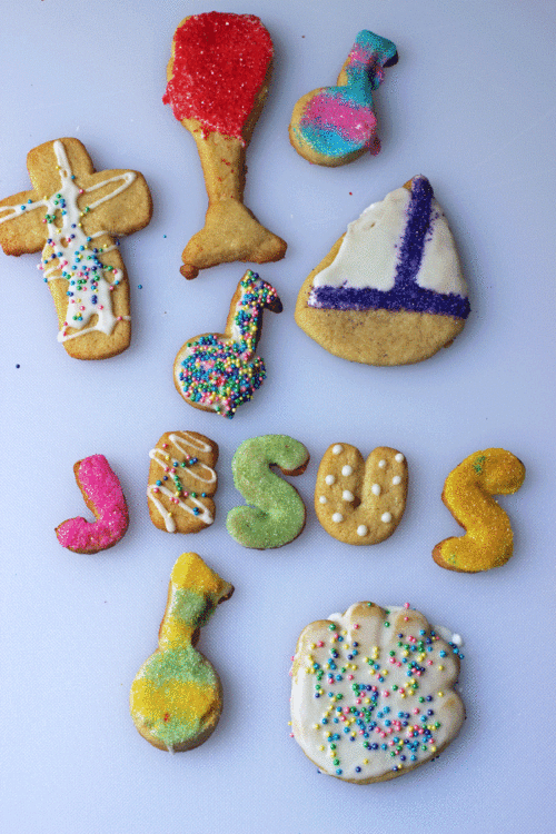 decorated jesus cookies for easter