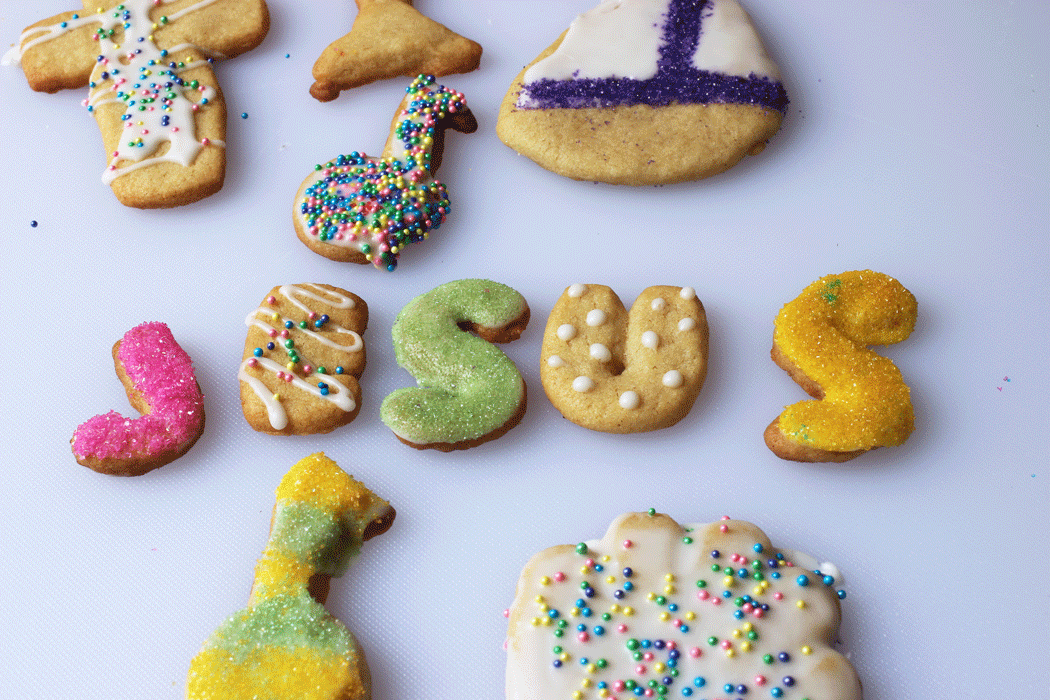 decorated Jesus cookies