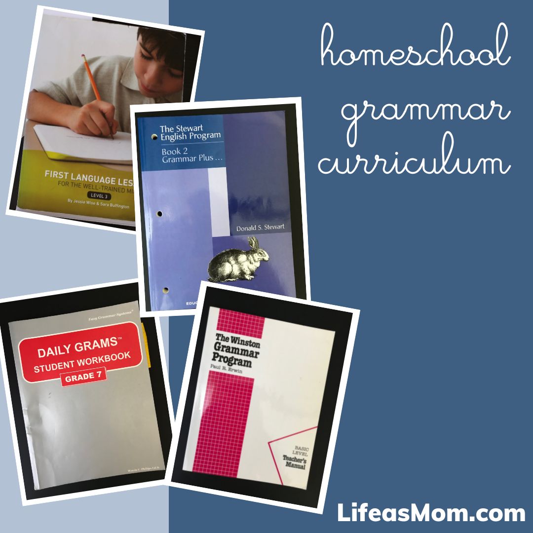 collage of different homeschool curriculum.
