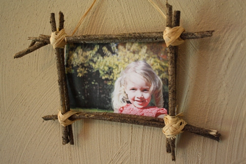 diy, craft, fall, sticks, photo frame