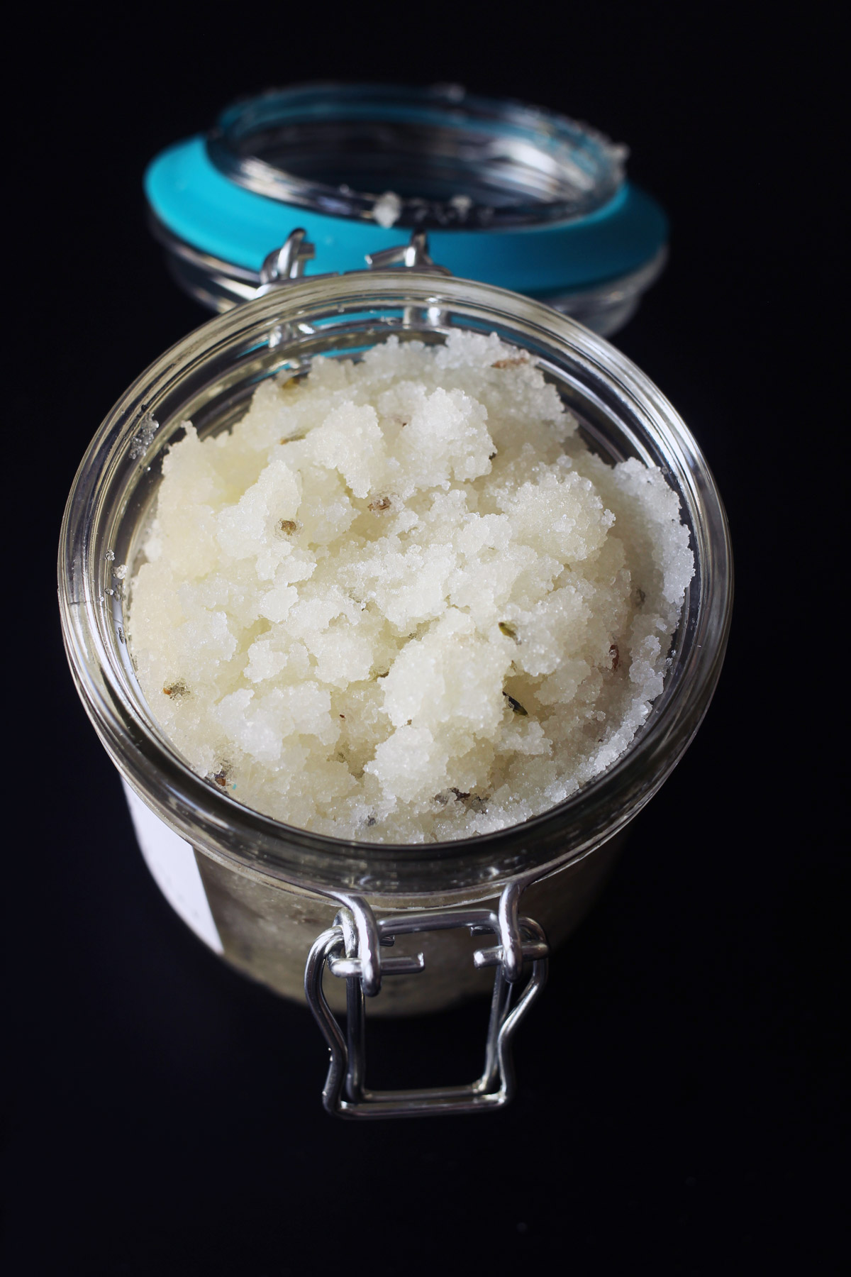 lavender scrub in glass jar