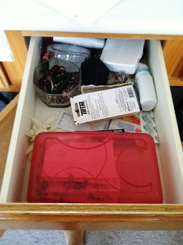 bathroom drawer ransacked