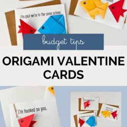 collage of origami valentine cards, with text overlay.