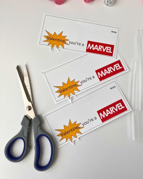 cutting out cards from free printable.