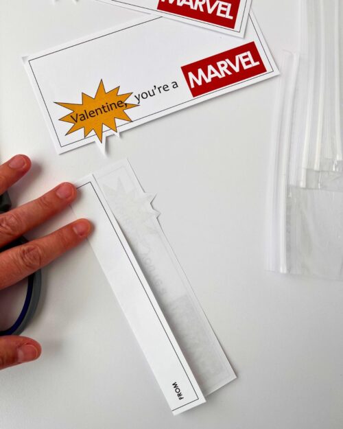 folding over the back third of the card.