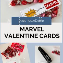 collage of marvel valentine cards, with text overlay.
