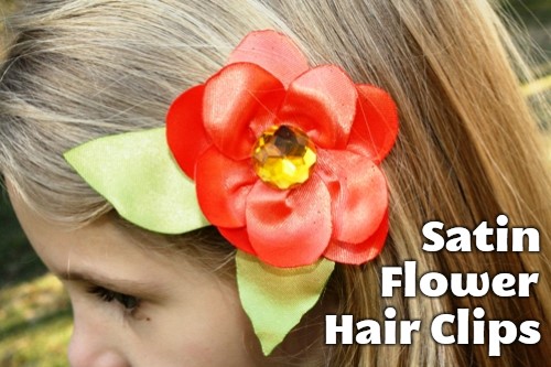 DIY on a Dime: Satin Flower Hair Clips