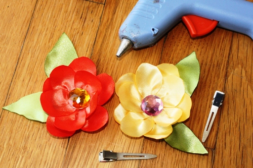 Supplies for Satin Flower Hairclip