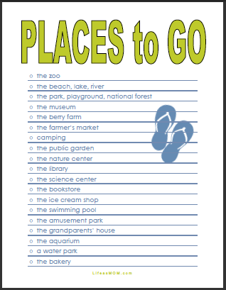 screen shot of places to go checklist printable.