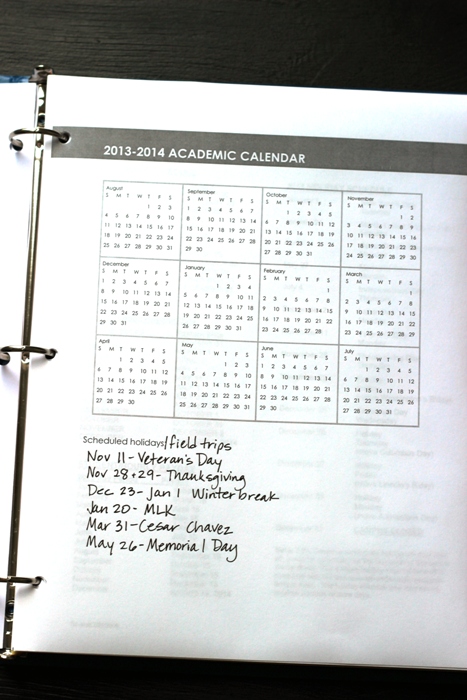 academic calendar