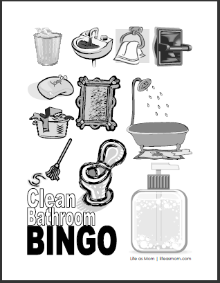 Bathroom Cleaning Kit for Kids {Free Printable Bathroom Cleaning