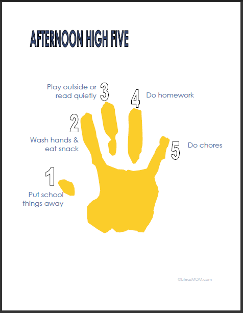 Afternoon High Five Printable | Life as MOM