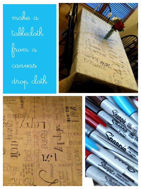 Make a Tablecloth from a Canvas Drop Cloth | Life as MOM