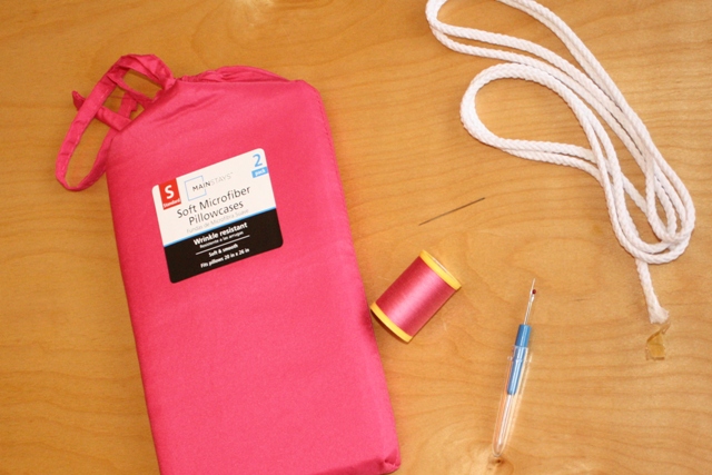 Make a drawstring 2025 bag from a pillowcase