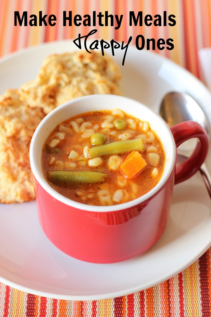 A plate of biscuits and mug of soup