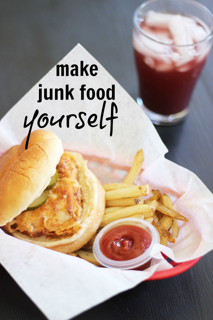 basket of fries and fried chicken sandwich