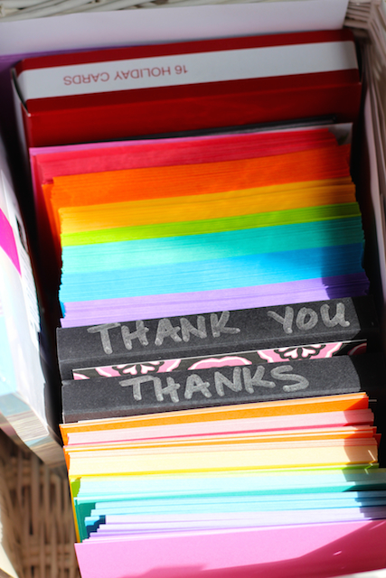 Box of thank you cards.